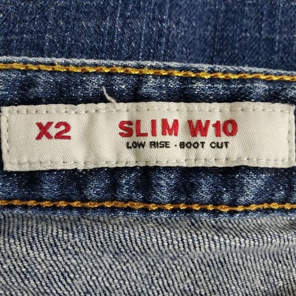 X2 Womens Jeans Size 6 Long Slim W10 Low Rise Boot Cut Dark Wash Stretch - Picture 9 of 11